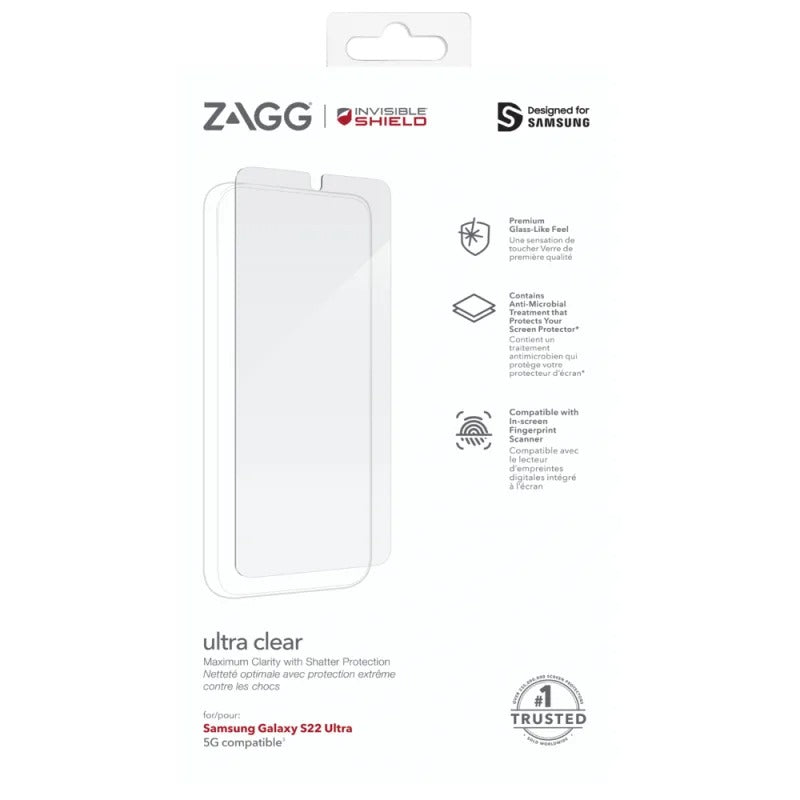 InvisibleShield Ultra Clear+ Screen Protector for Samsung Galaxy S22 Ultra (6.8) - Clear