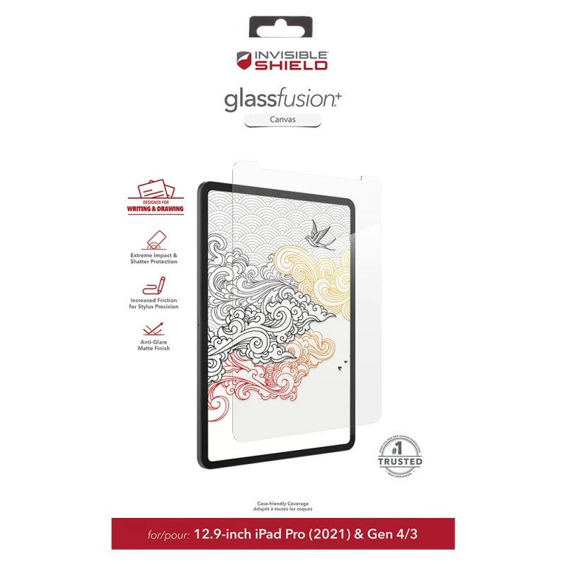 InvisibleShield GlassFusion Plus Canvas for iPad 12.9 Pro (2021) - Clear