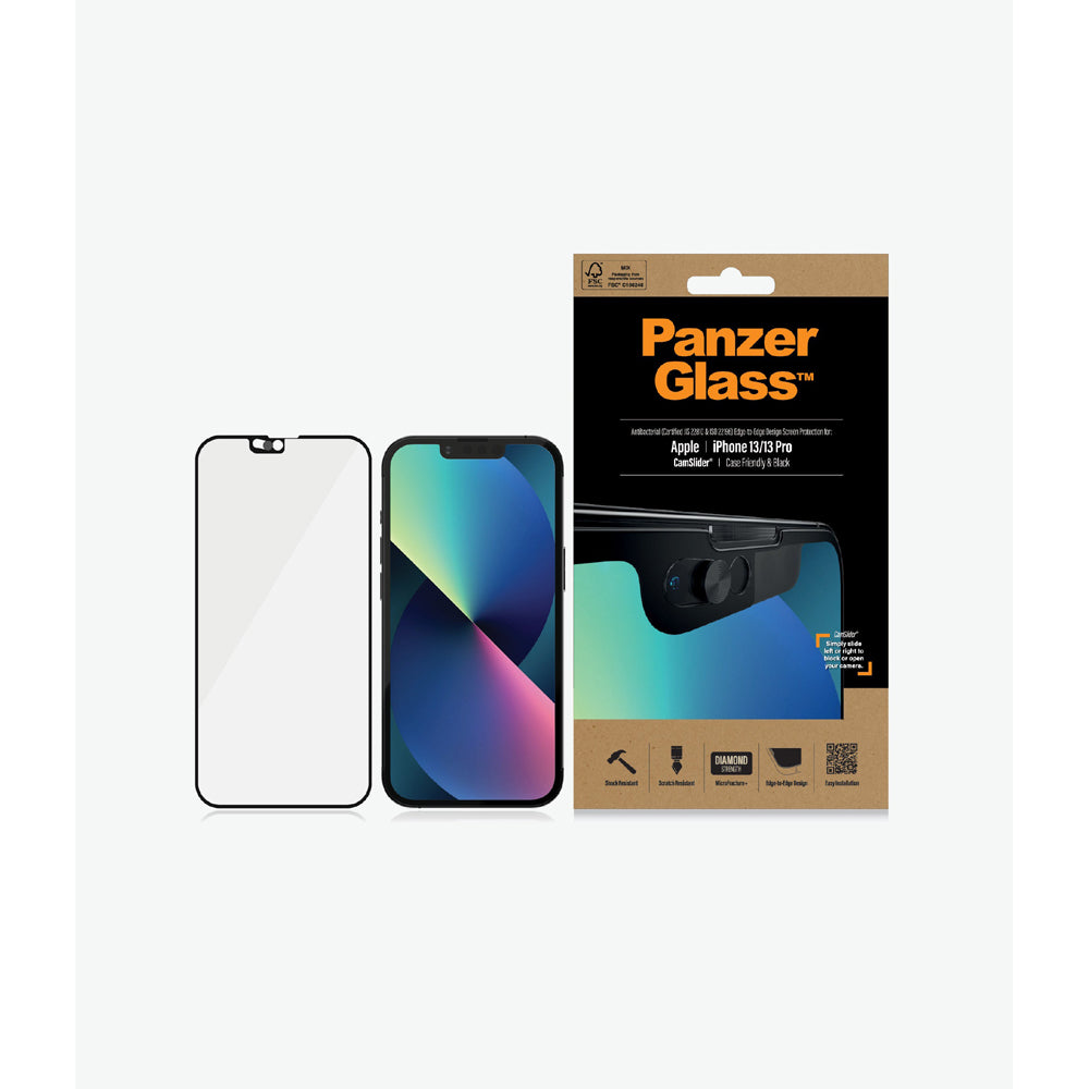 PanzerGlass Glass Screen Protector with CamSlider for iPhone 13/13 Pro