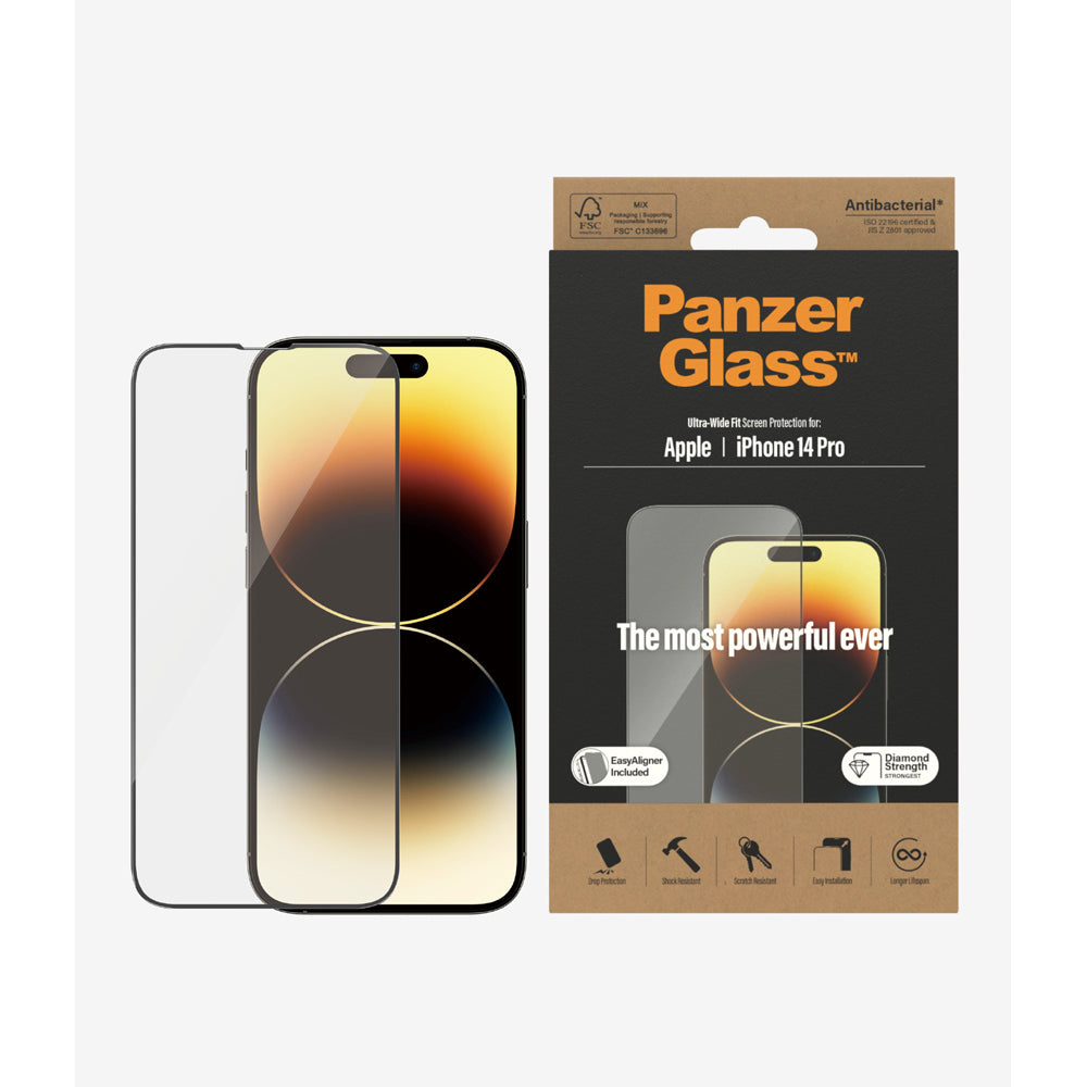 PanzerGlass Ultra-Wide Fit Screen Protector for iPhone 14 Pro