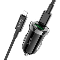 Thumbnail for Hoco PD 20W MINI Car Charger with USB-C to Lightning Cable Set |QC3.0| Z44 - Black