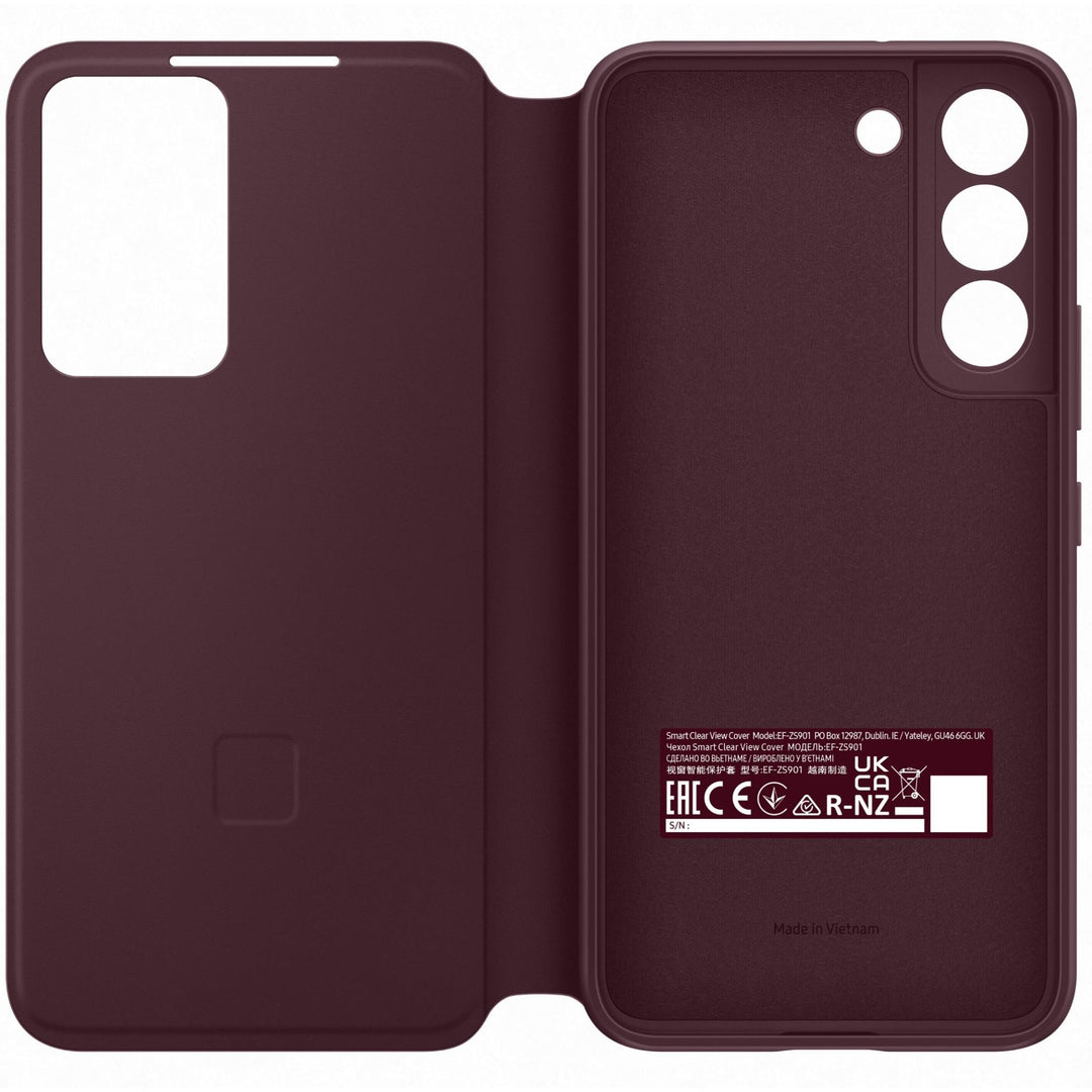 Samsung Galaxy Smart Clear View Cover for Galaxy S22 - Burgundy