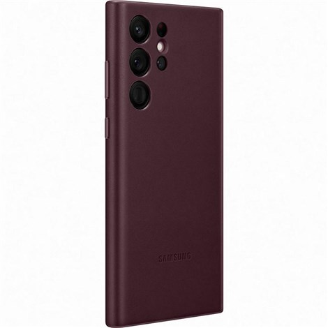 Samsung Leather Cover for Galaxy S22 Ultra - Burgundy