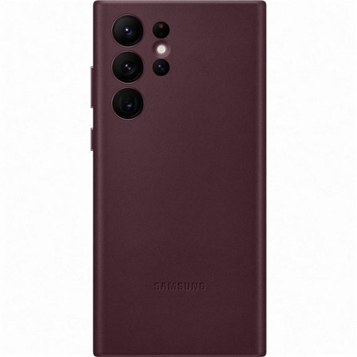 Samsung Leather Cover for Galaxy S22 Ultra - Burgundy