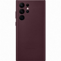 Thumbnail for Samsung Leather Cover for Galaxy S22 Ultra - Burgundy