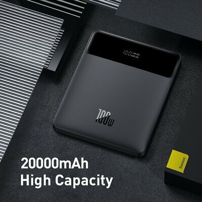 Baseus 65W Power Bank 30000mAh 20000mAh Quick Charge PD QC 3.0 SCP AFC  Powerbank For iPad Laptop External Battery For iPhone 12