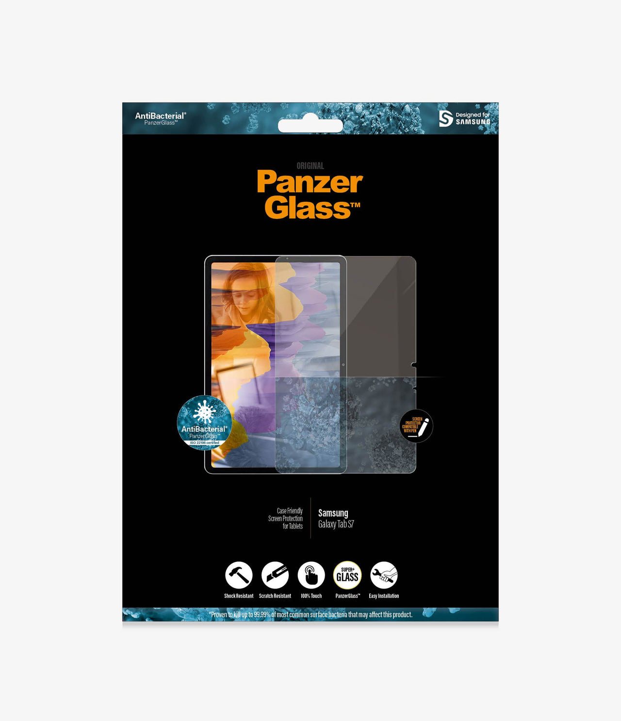 PanzerGlass CF Glass Screen Protector for Samsung Tab S7 / S8 - Crystal Clear