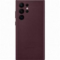 Thumbnail for Samsung Leather Cover for Galaxy S22 Ultra - Burgundy