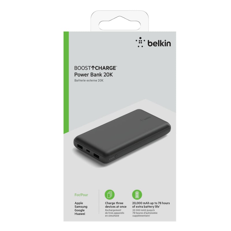 Belkin BOOSTCHARGE USB-A / USB-C Power Bank 20000 mAh 15W Output - Black