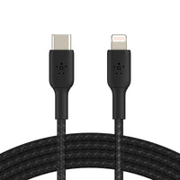 Thumbnail for Belkin BoostCharge USB-C to Lightning Braided Cable for Apple Devices - Black