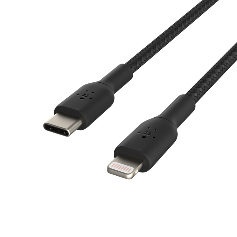 Belkin BoostCharge USB-C to Lightning Braided Cable for Apple Devices - Black