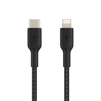 Thumbnail for Belkin BoostCharge USB-C to Lightning Braided Cable for Apple Devices - Black