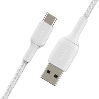 Thumbnail for Belkin BoostCharge USB-A to USB-C Braided Cable, 2m Universally Compatible - White