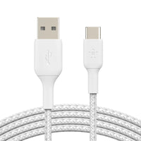 Thumbnail for Belkin BoostCharge USB-A to USB-C Braided Cable, 2m Universally Compatible - White