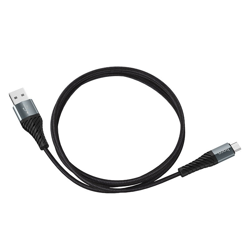 Hoco X38 2.4A Fast Charging USB for iPhone/ iPad  Anti Bending Cable 25cm - Black