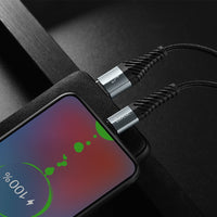 Thumbnail for Hoco X38 2.4A Fast Charging USB for iPhone/ iPad  Anti Bending Cable 25cm - Black