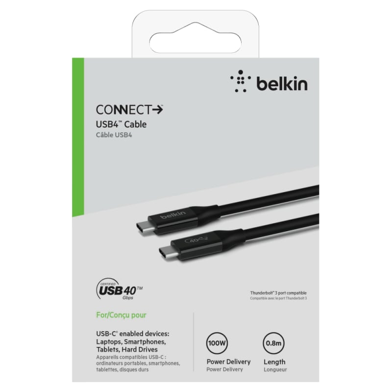 Belkin USB4 Connect USB-C Charge and Sync Cable - Black