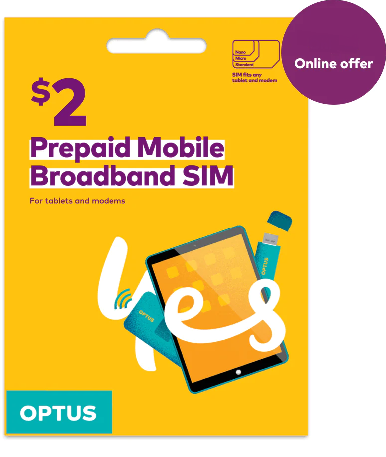 Optus $2 Mobile Data only Prepaid SIM