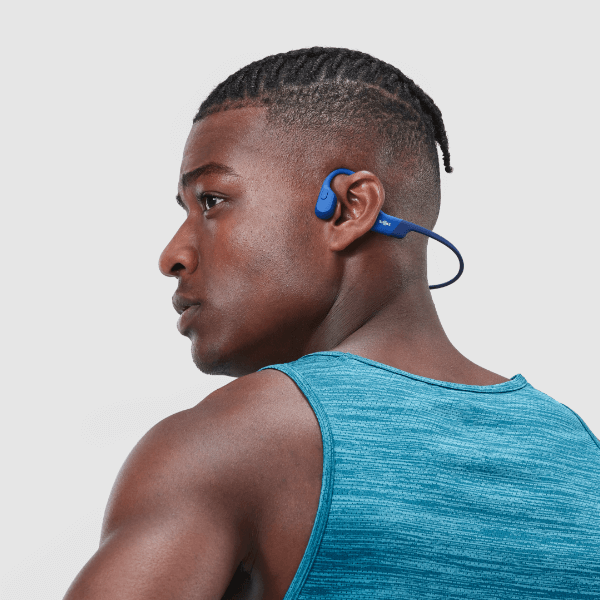 Shokz OpenRun Bone Conduction Open-Ear Endurance Headphones - Blue