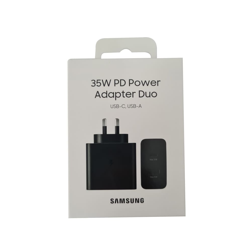 Samsung 35W Power Adapter Charger Duo DUAL port PD 3.0 (USB-C + USB-A) - Black - Accessories