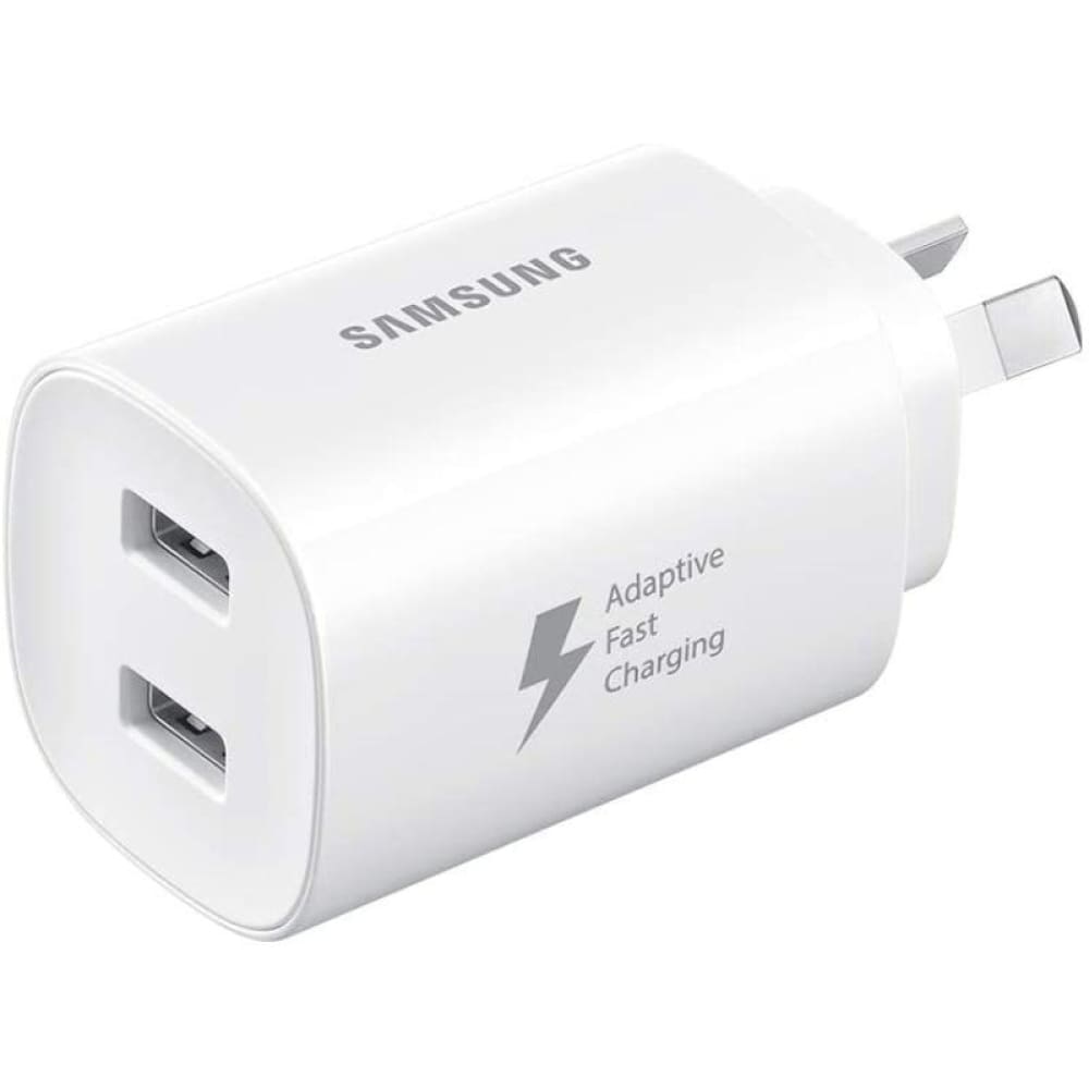 Samsung USB-A Duo 2 x 15W AC Charger - No Cable - White - Accessories