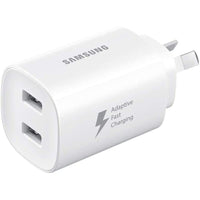 Thumbnail for Samsung USB-A Duo 2 x 15W AC Charger - No Cable - White - Accessories