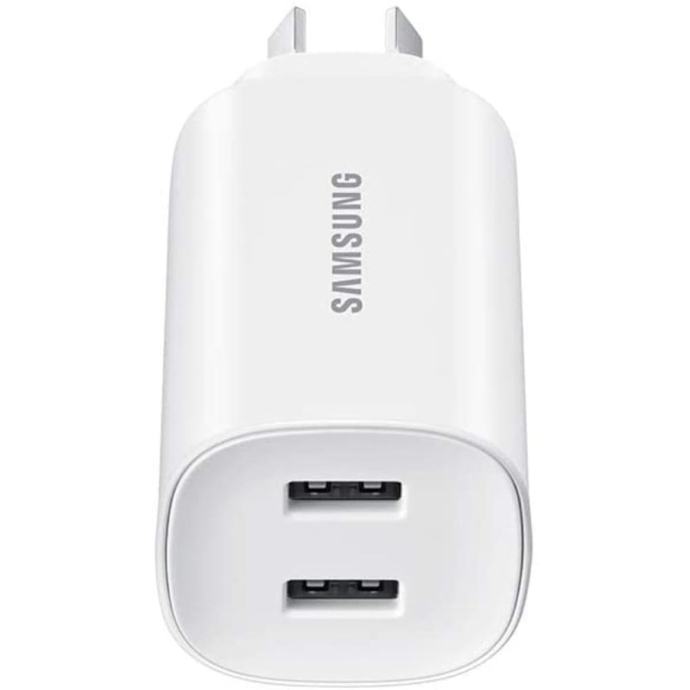 Samsung USB-A Duo 2 x 15W AC Charger - No Cable - White - Accessories