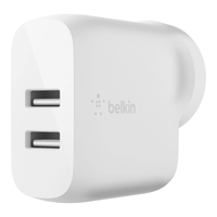 Thumbnail for Belkin BOOSTCHARGE Dual USB-A Wall Charger 24W + Lightning to USB-A Cable - White