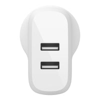 Thumbnail for Belkin BOOSTCHARGE Dual USB-A Wall Charger 24W + Lightning to USB-A Cable - White