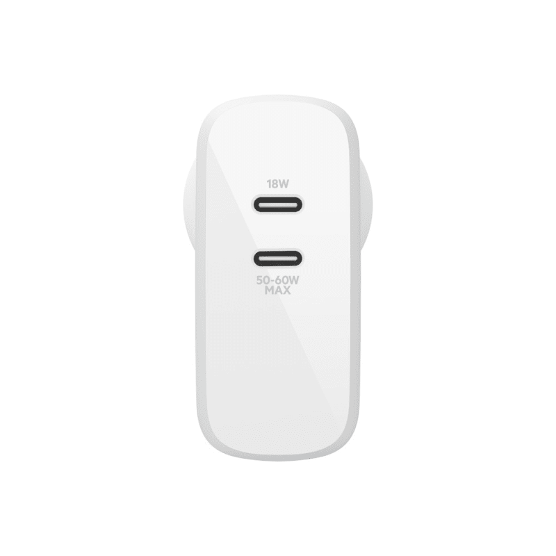 Belkin BOOSTCHARGE Dual USB-C GaN Wall Charger 68W Universally - White