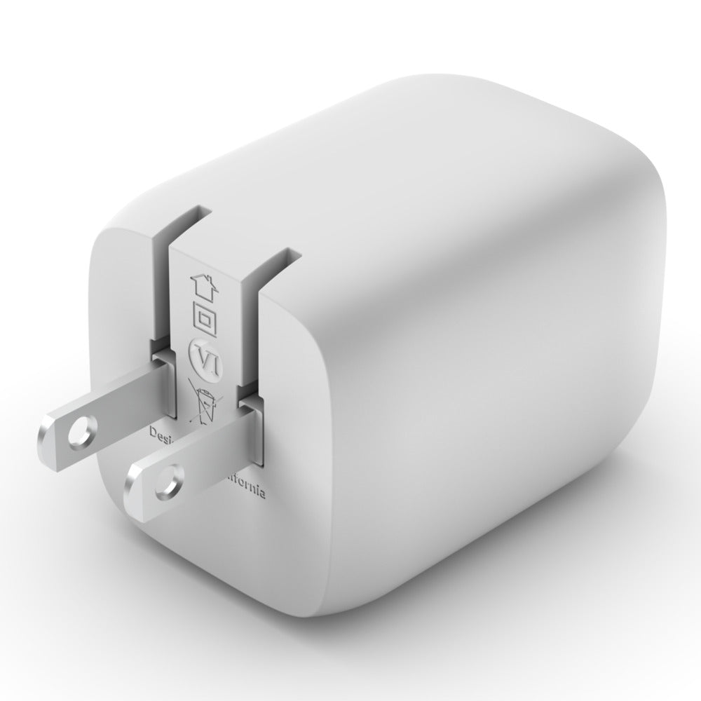 Belkin BOOST UP Dual USB-C Wall Charger GaN 65W with PPS - White